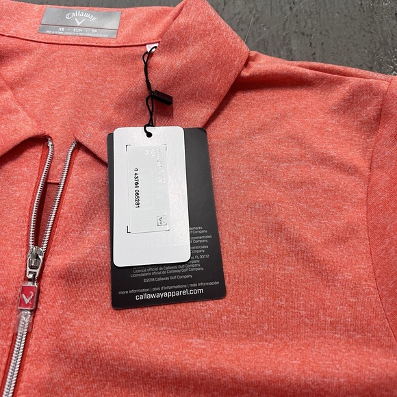 Callaway Women's Opti-Dri Coral Heather 1/4 Zip Golf Polo Shirt Size XS - Picture 2 of 6